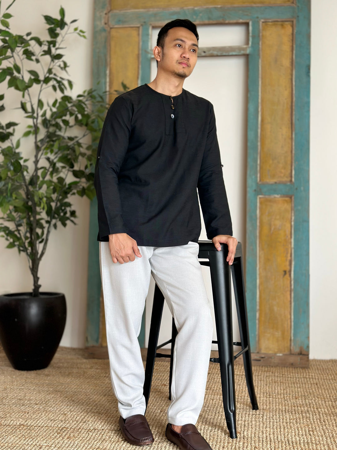 ELIAS Kurta in Charcoal