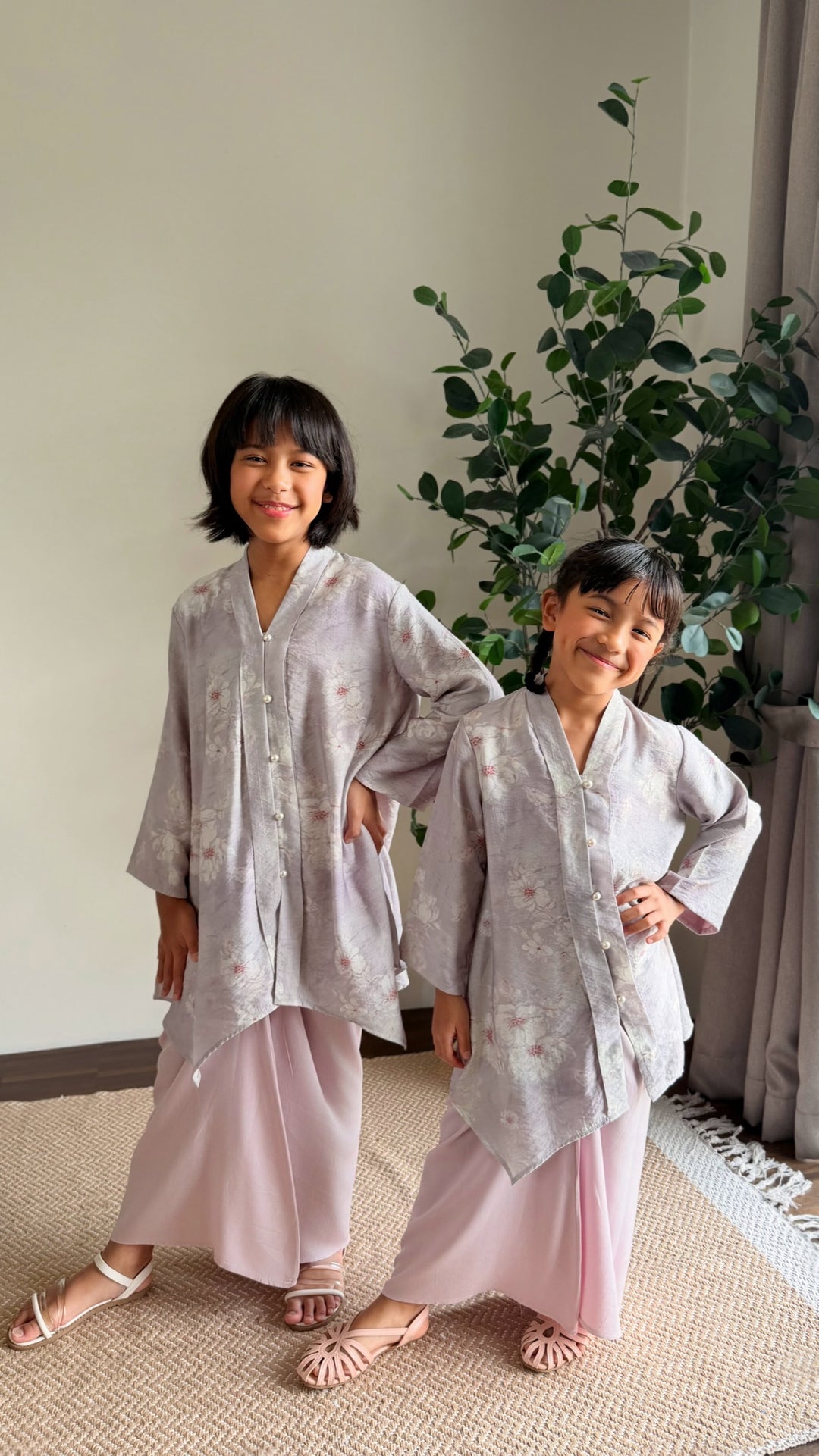 RATNA Long Kebaya Set in Misty Thistle
