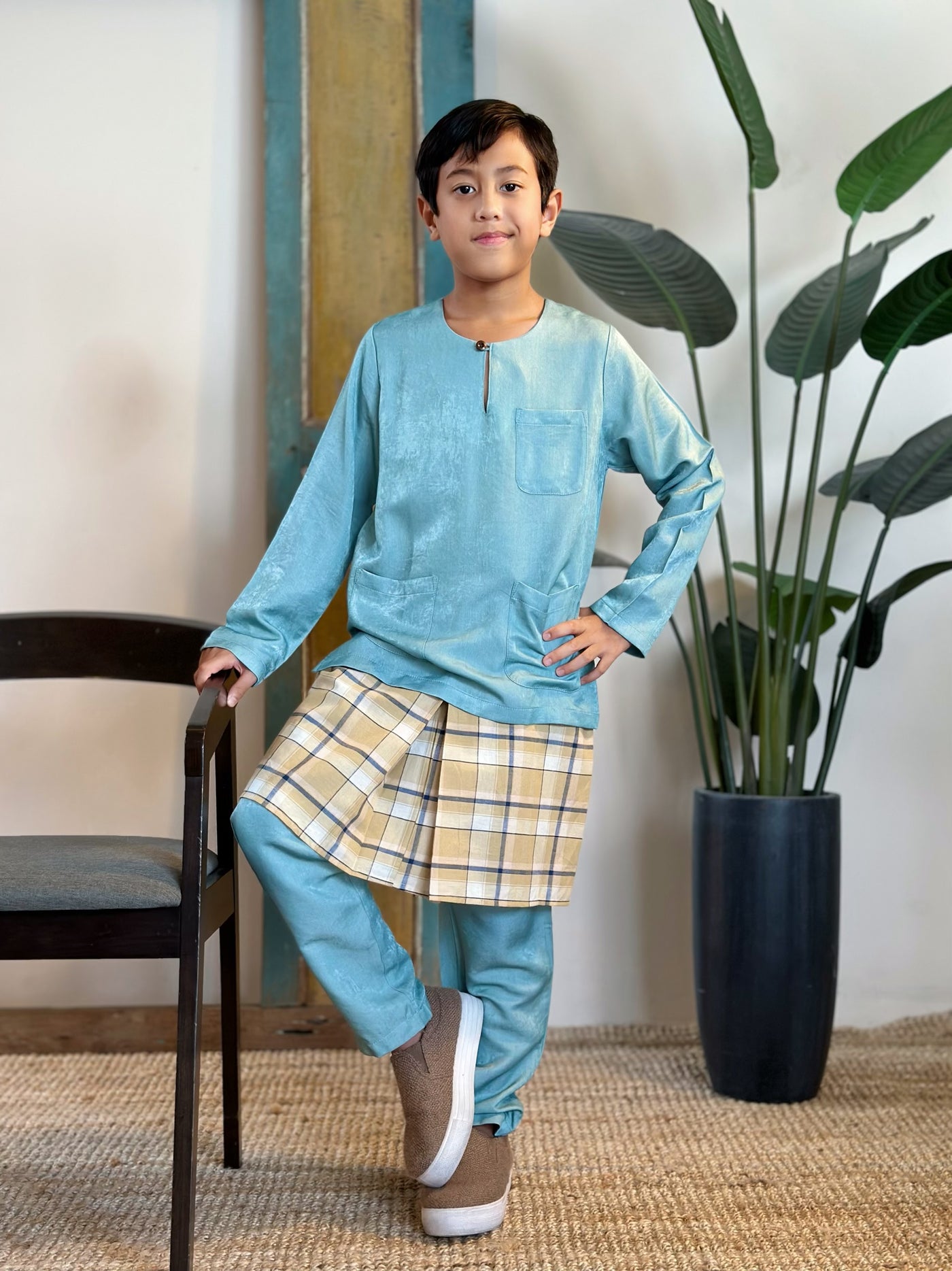 NUH Teluk Belanga Baju Melayu Set in Turquoise