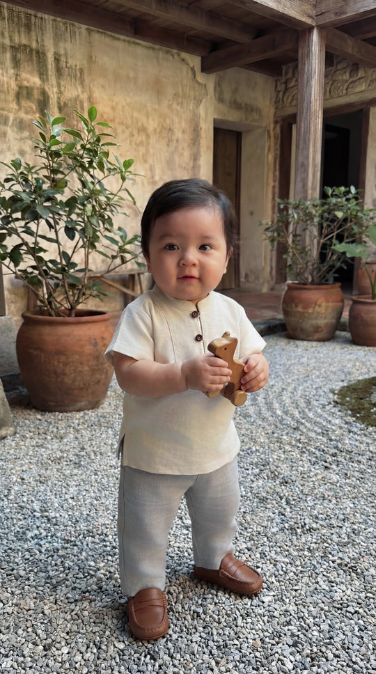ALAM Baby's Kurta in Sandy White