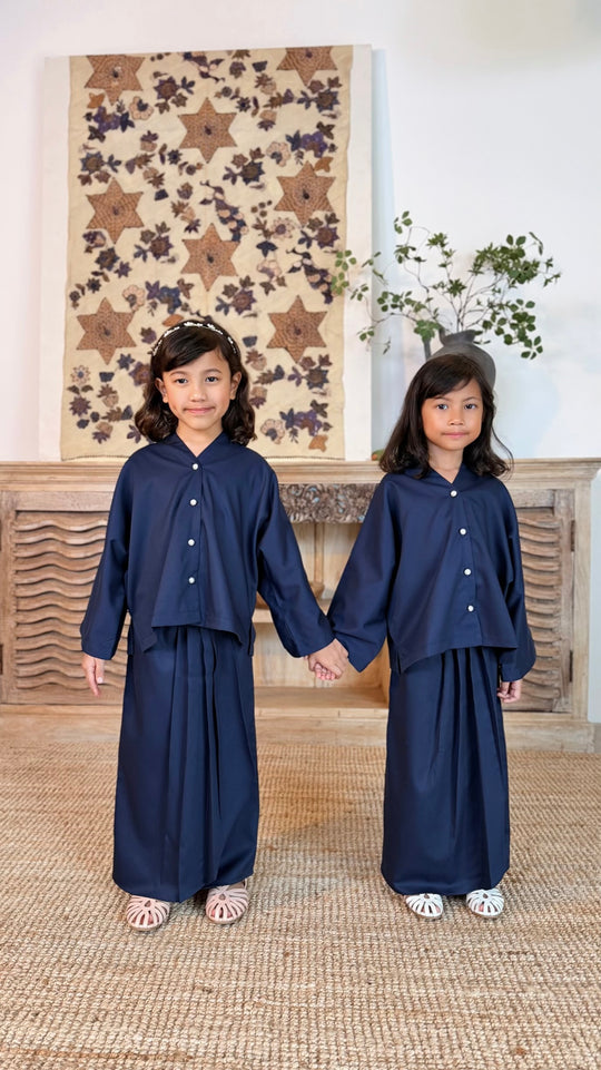 GALUH Short Kebarung Set in Midnight Blue