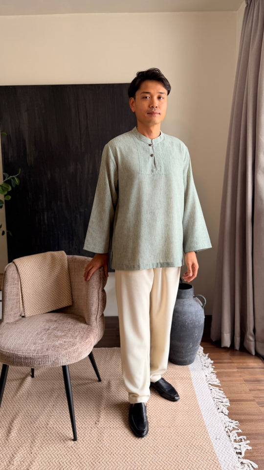 ZAHIR Kurta in Herbal Green