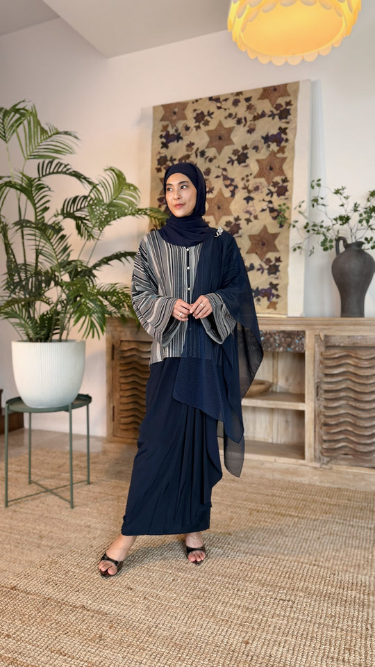 LAYANG Short Kebarung Set in Moonlit Blue