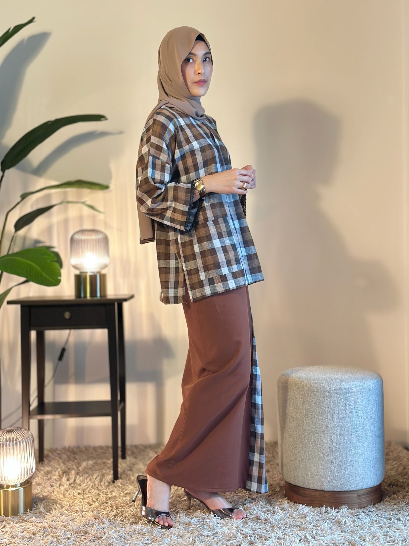 MAIMUNAH Kurung Kedah Set in Cocoa