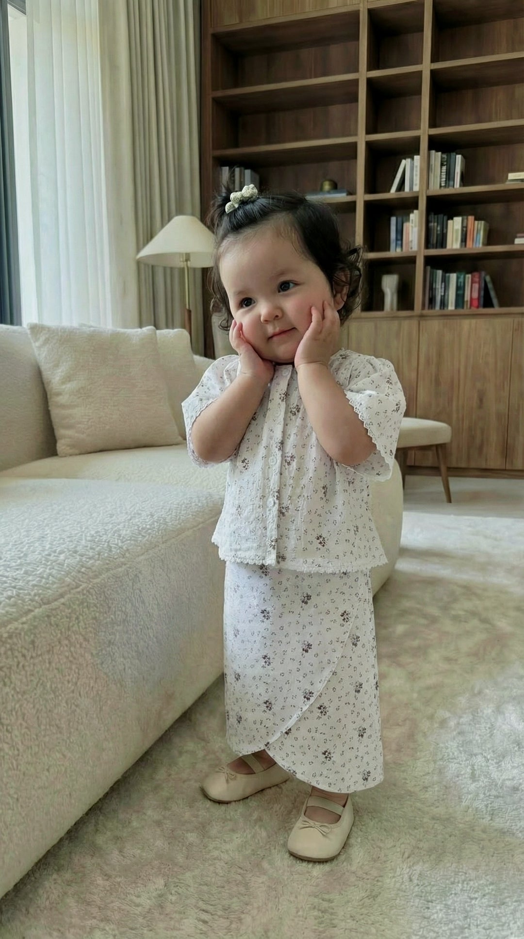 MELUR Baby’s Kebaya Set in Merlot Ditsy