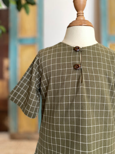 TENANG Unisex Baby’s Kurta in Olive
