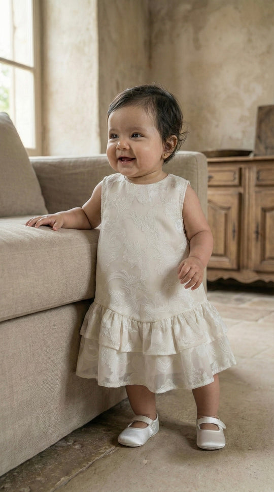 LILI Baby's Dress in Silky Ivory