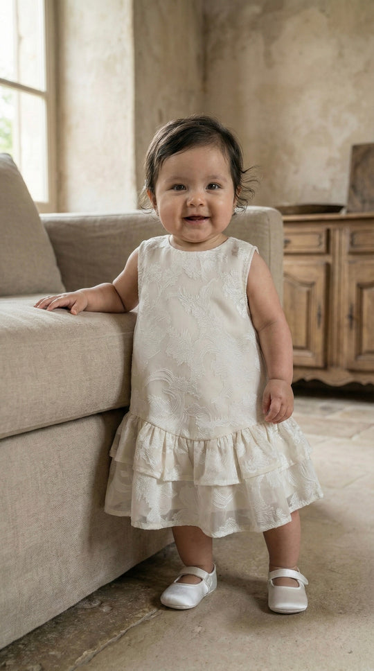 LILI Baby's Dress in Silky Ivory
