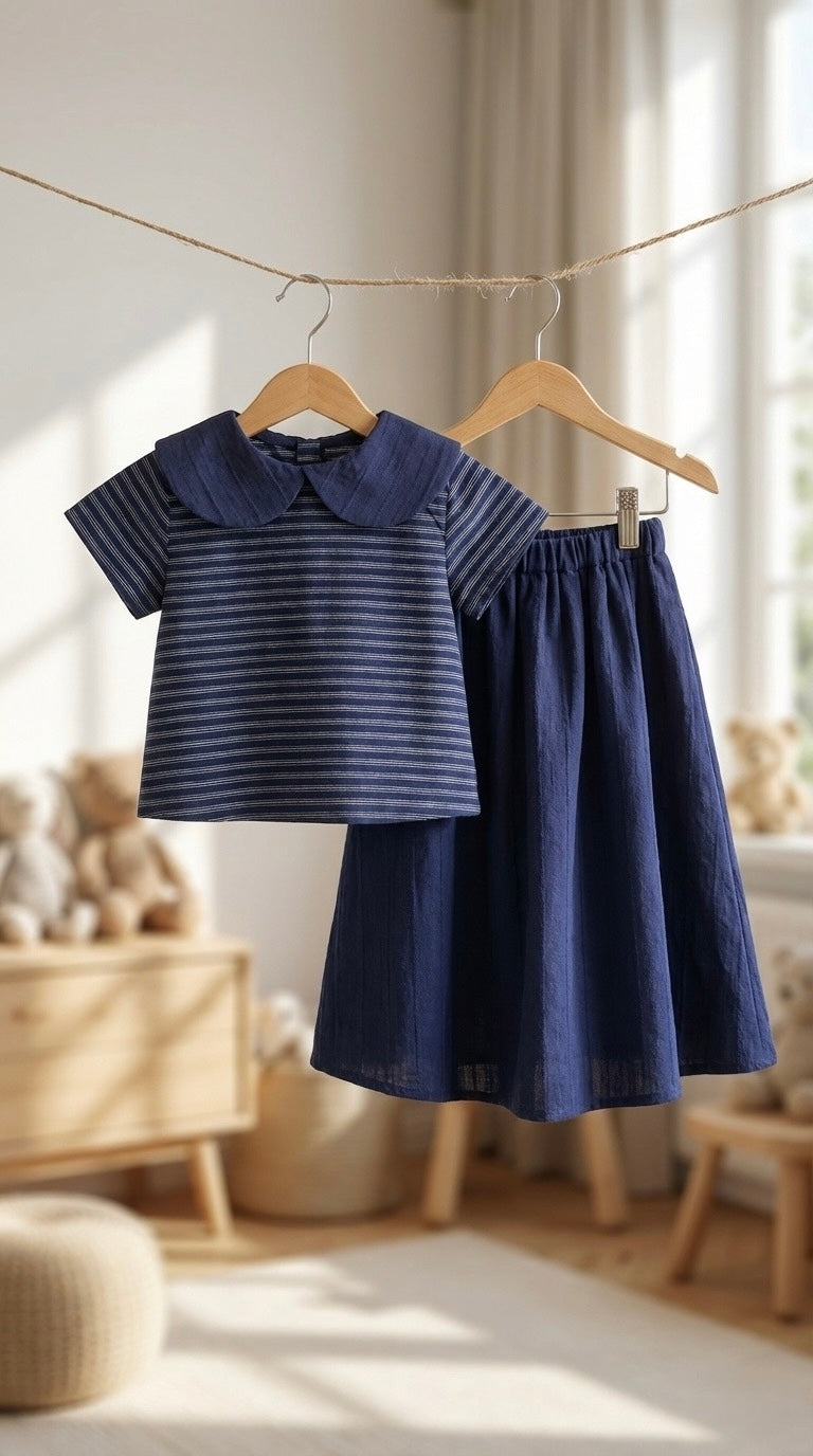 ARA Baby's Mini Kurung Set in Navy