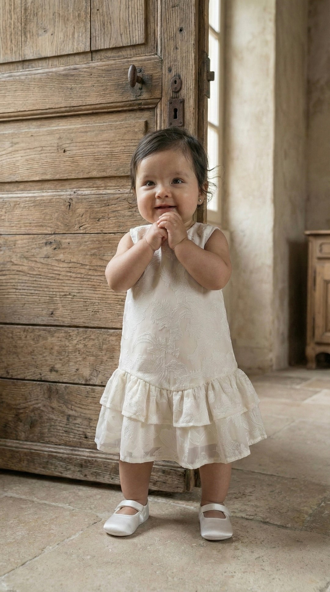 LILI Baby's Dress in Silky Ivory