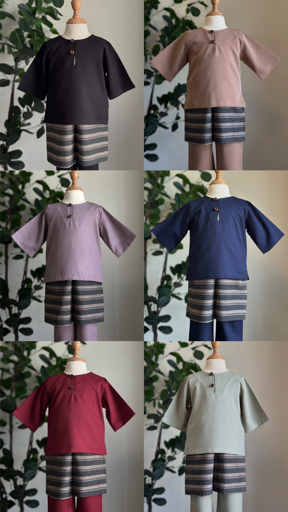 AYUB Instant Pelikat Style Samping in Espresso Stripes