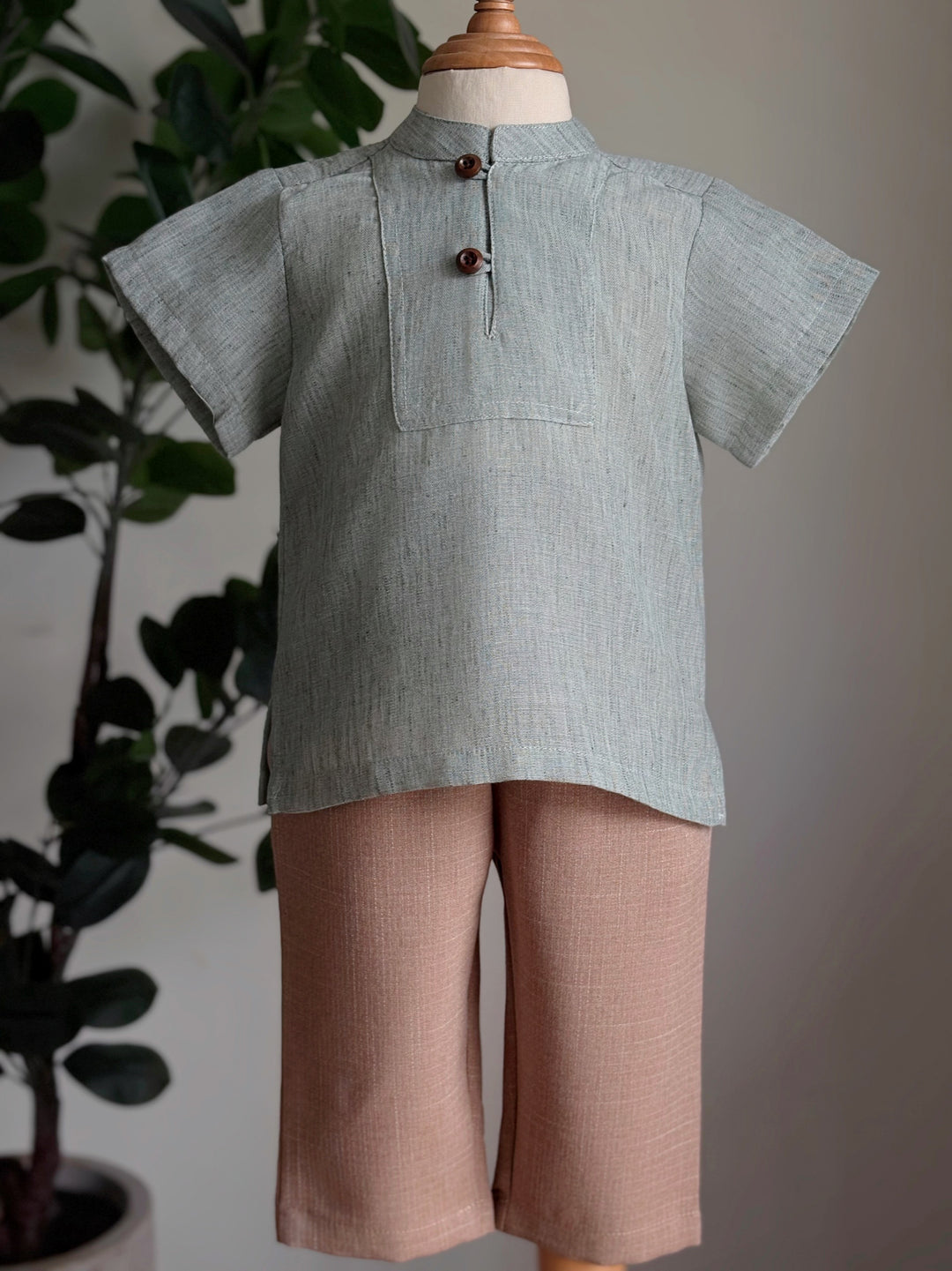 ALAM Baby's Kurta in Herbal Green