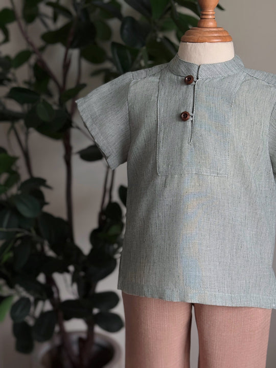 ALAM Baby's Kurta in Herbal Green