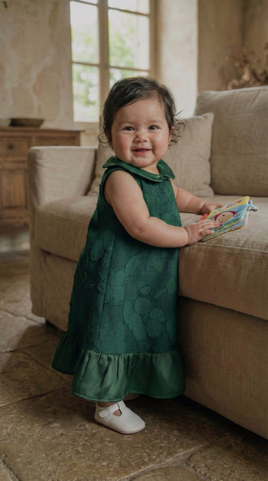 TIA Baby's Dress in Emerald