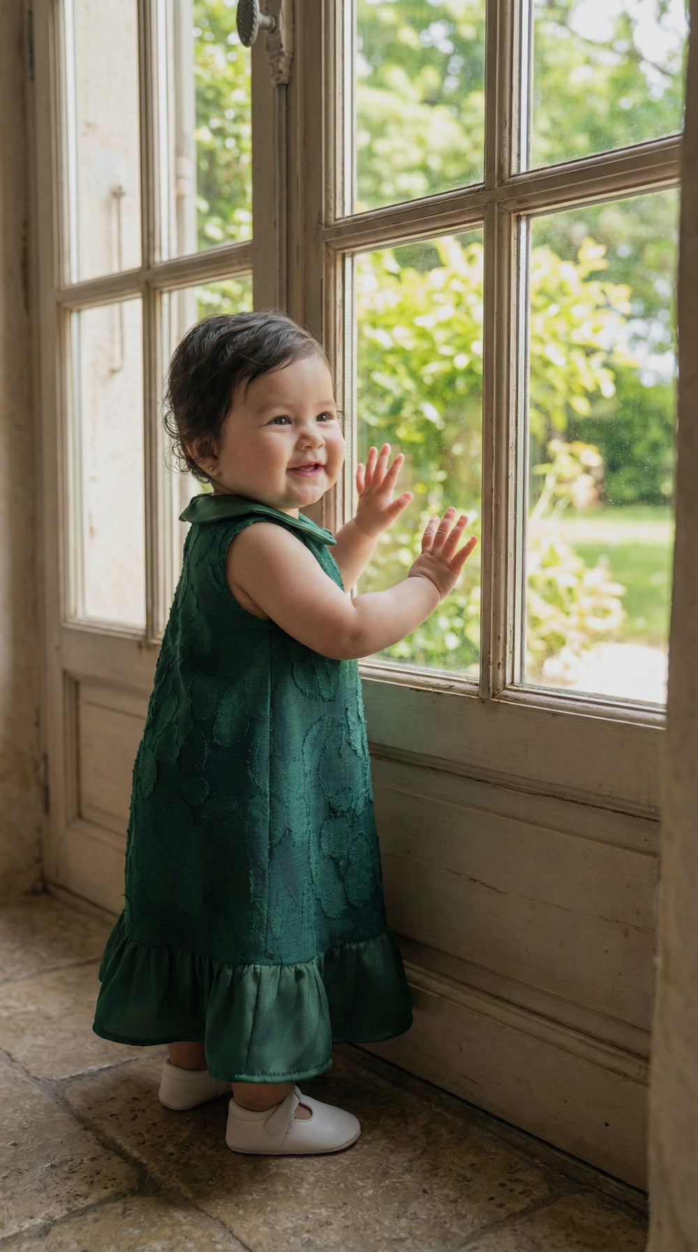 TIA Baby's Dress in Emerald