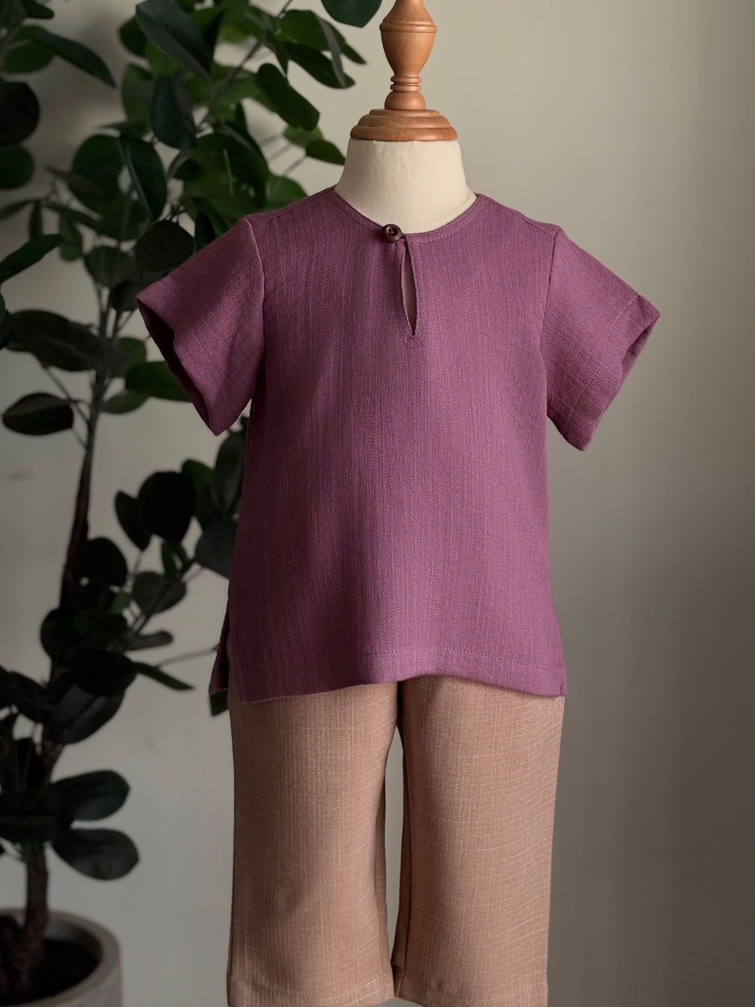 MUDA Baby's Teluk Belanga Kurta in Old Plum