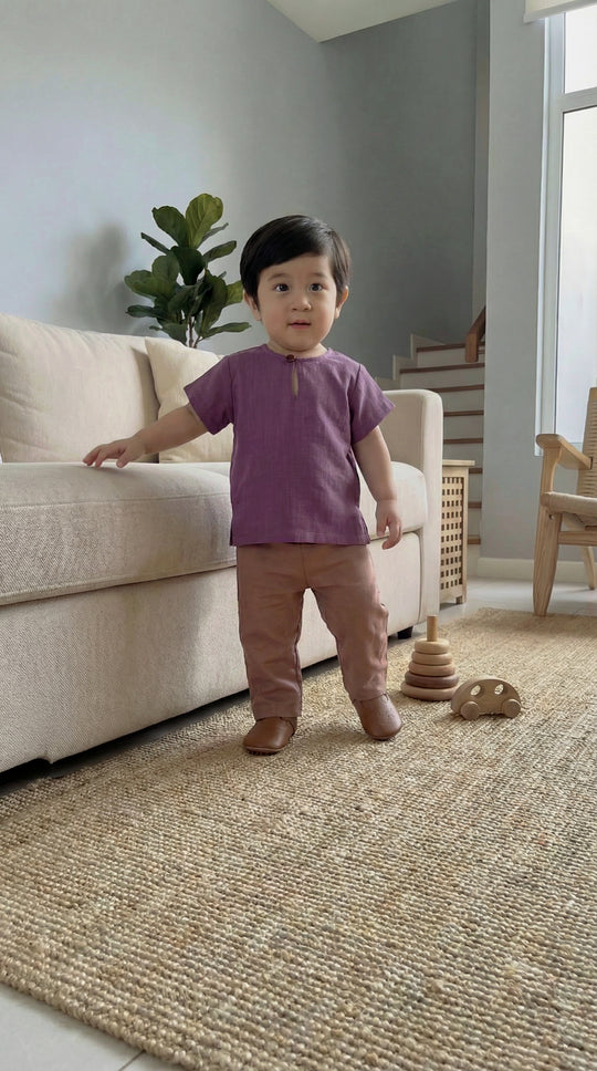 MUDA Baby's Teluk Belanga Kurta in Old Plum