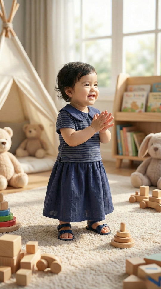 ARA Baby's Mini Kurung Set in Navy