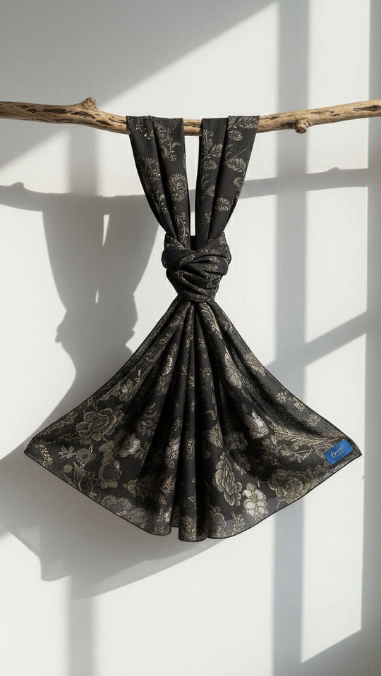 ALUN Selendang in Black Bloom