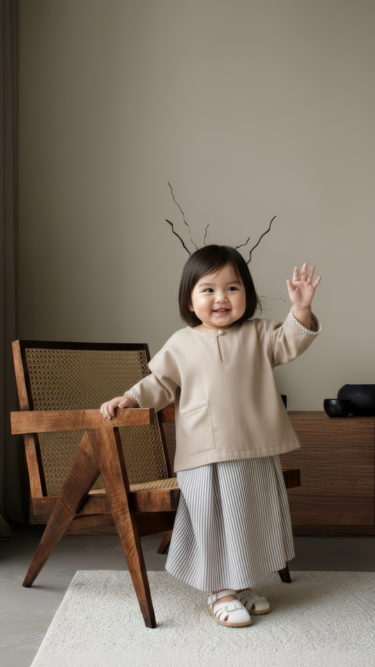 KESUMA Kurung Kedah Set in Dune Biege