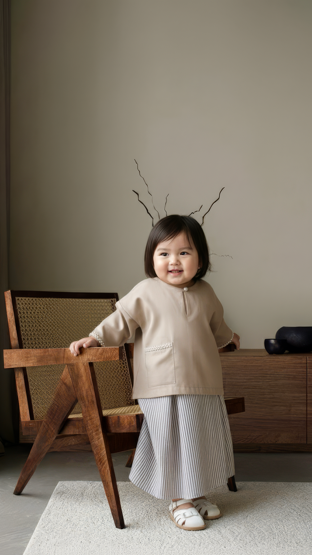 KESUMA Kurung Kedah Set in Dune Biege