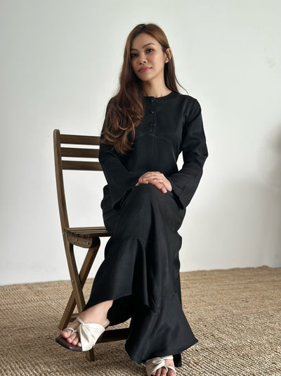 BELLA Empire Dress in Jet Black