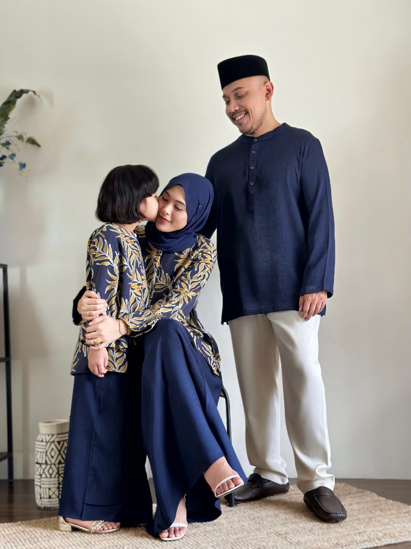 NIRMALA Modern Kurung Set in Midnight Foliage