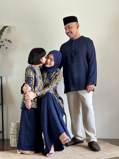 NIRMALA Modern Kurung Set in Midnight Foliage