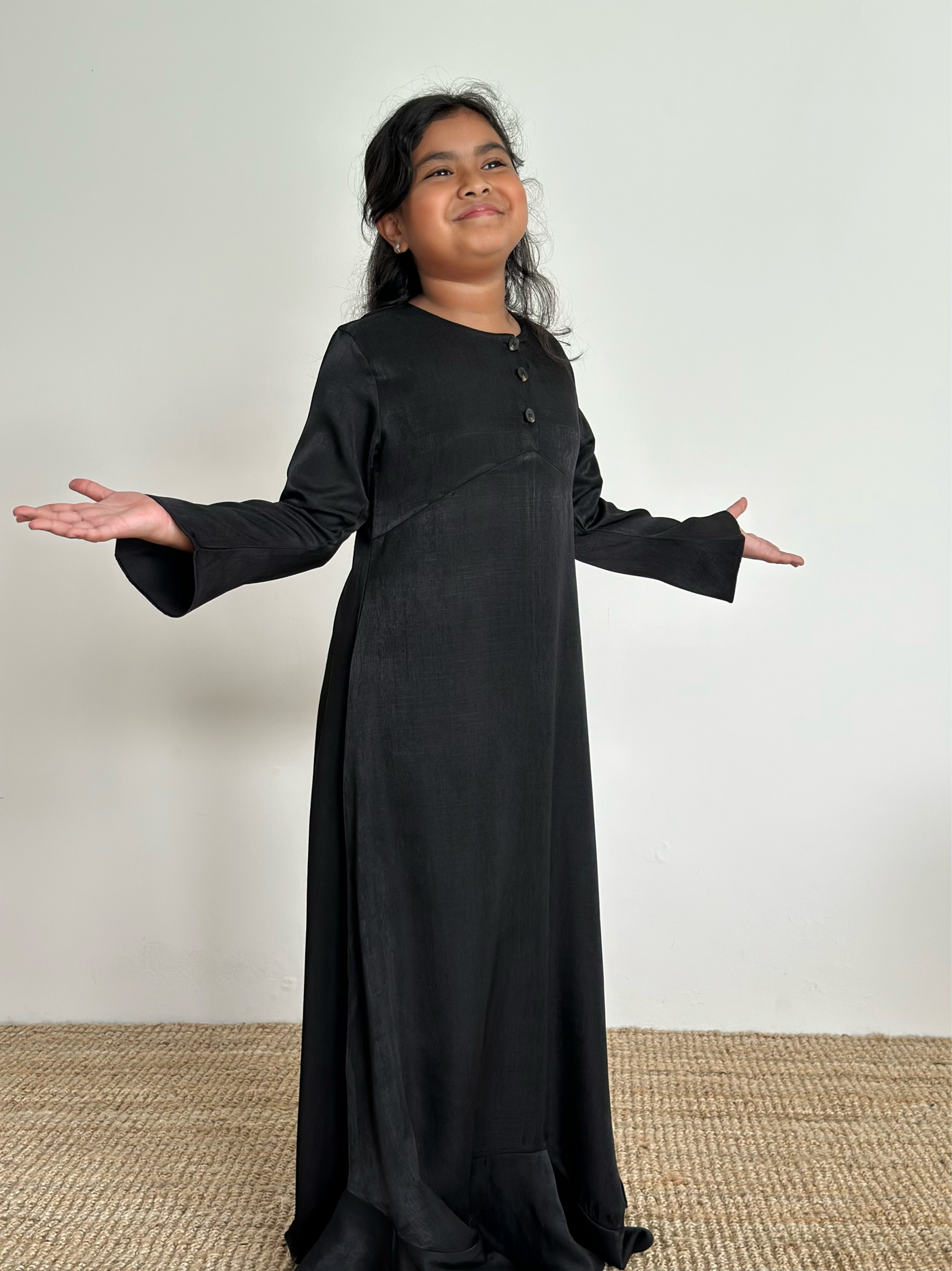 ROSA Empire Dress in Jet Black