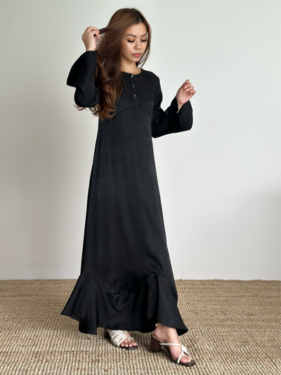 BELLA Empire Dress in Jet Black