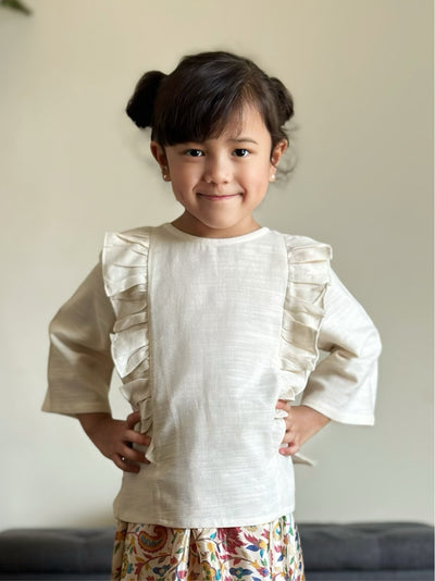 RIANG Frill Blouse in Vanilla