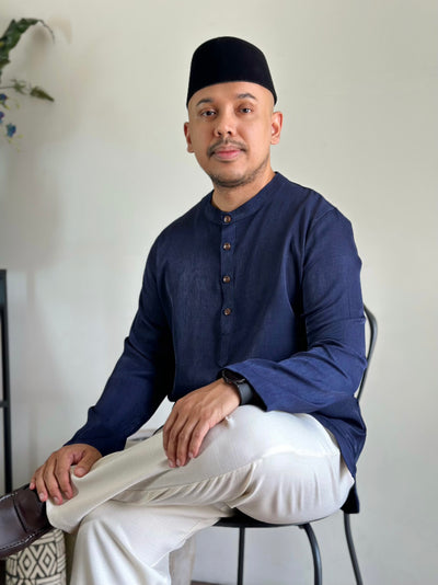 AHMAD Kurta in Midnight Blue