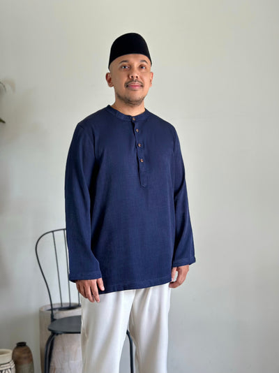 AHMAD Kurta in Midnight Blue