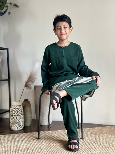 NUH Teluk Belanga Baju Melayu Set in Emerald Green