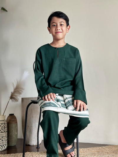 AYUB Instant Pelikat Style Samping in Green Stripes
