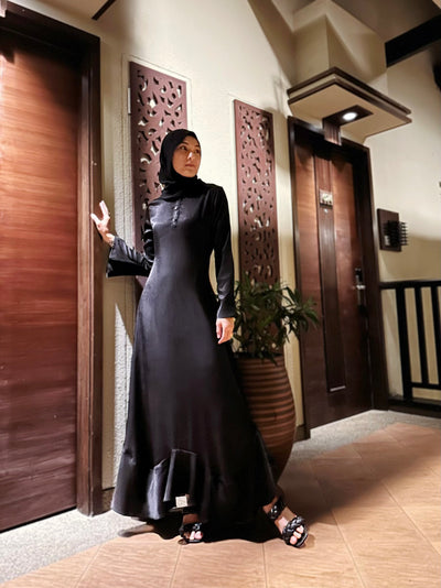BELLA Empire Dress in Jet Black