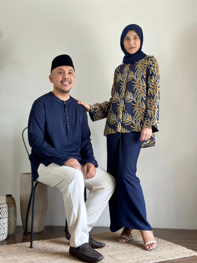 AHMAD Kurta in Midnight Blue