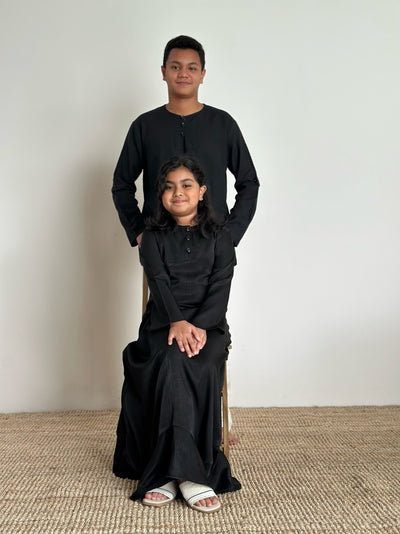 ROSA Empire Dress in Jet Black