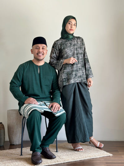 CENDANA Short Kurung Set in Emerald