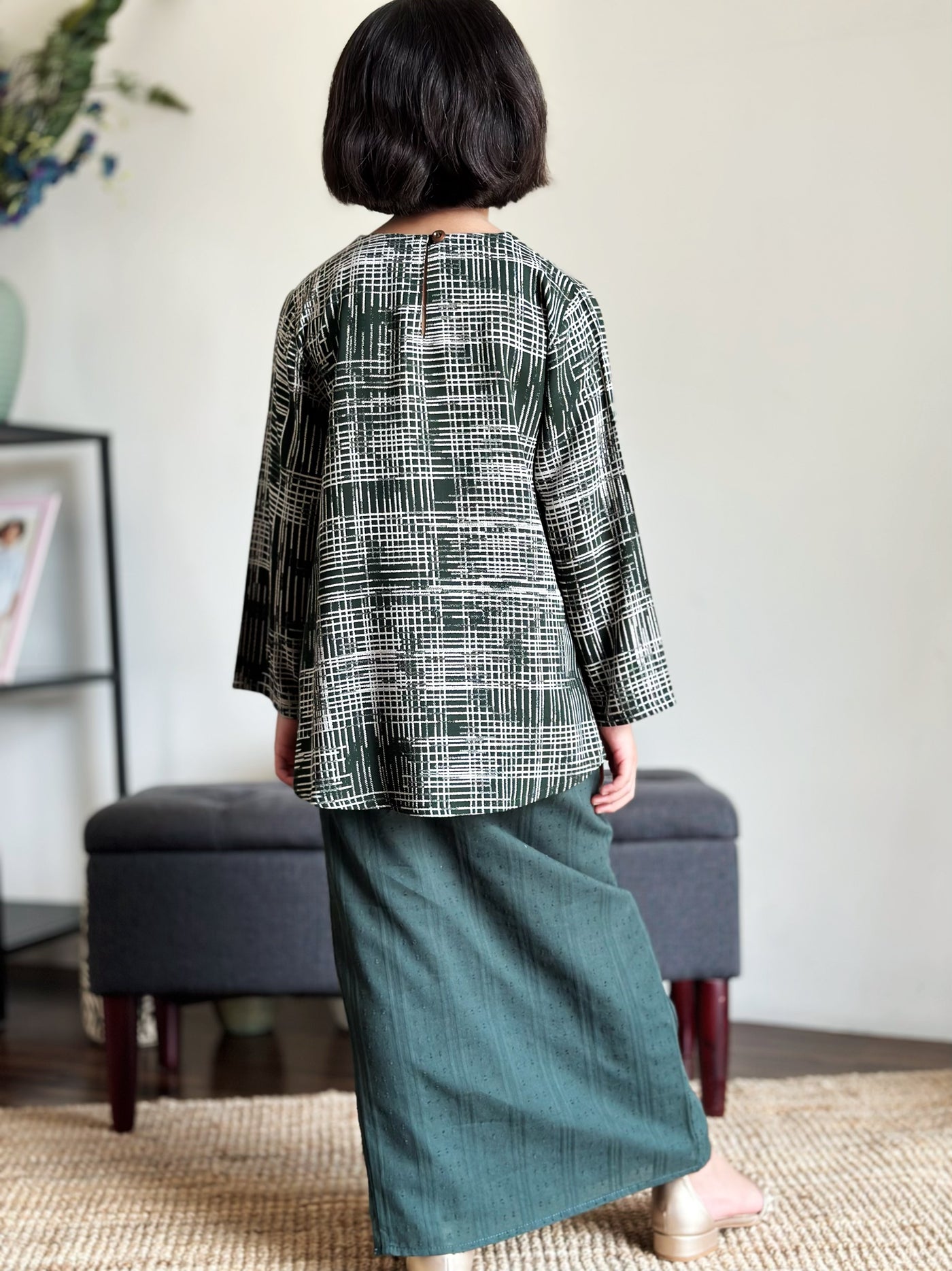 KURNIA Short Kurung Set in Emerald