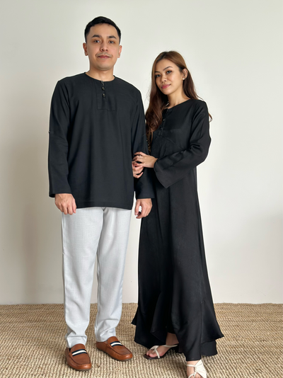 BELLA Empire Dress in Jet Black