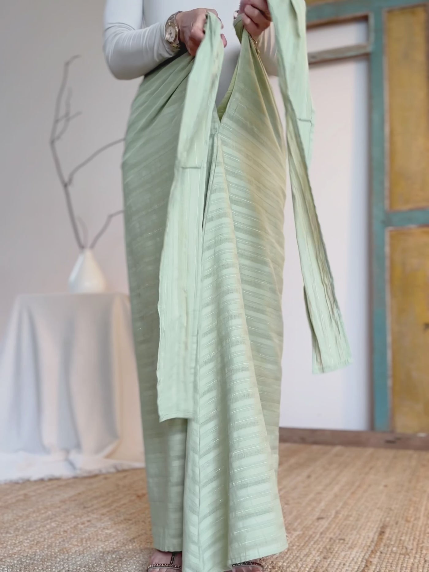 CEMARA Short Kebaya Set in Olive Floral