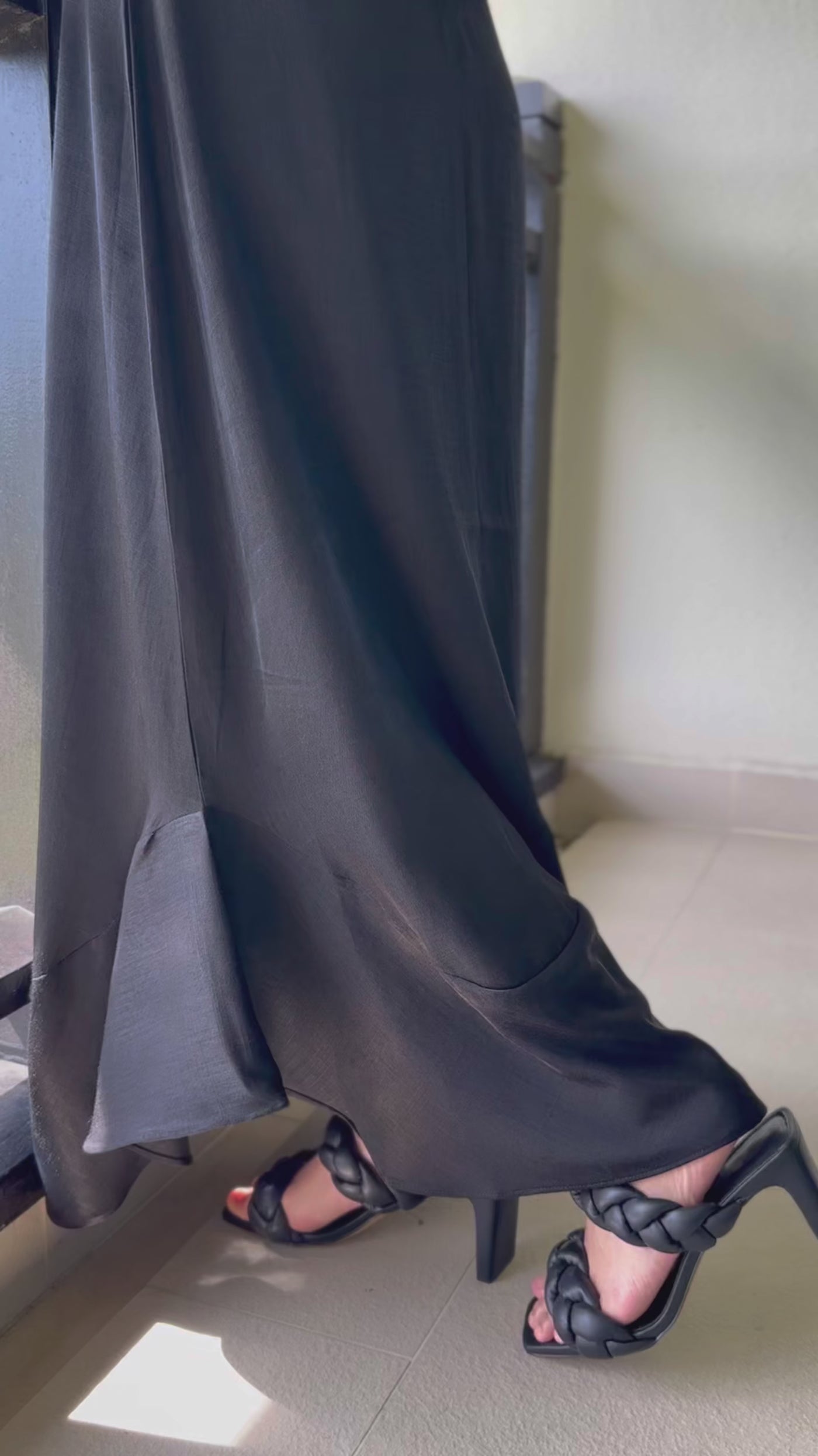 BELLA Empire Dress in Jet Black