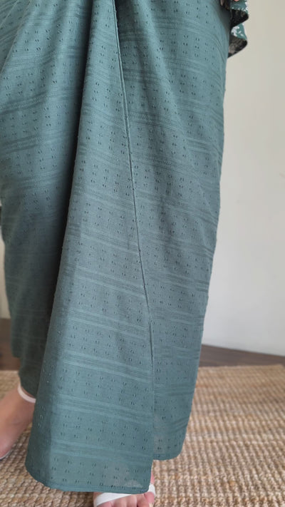 CENDANA Short Kurung Set in Emerald Bloom