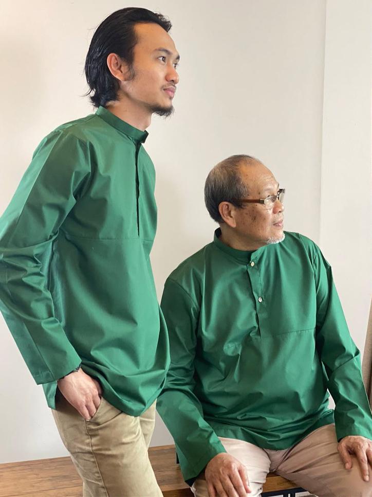 PANJI Cotton Kurta in Emerald