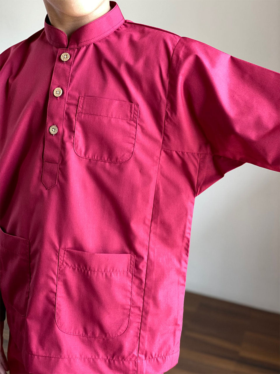 ANDIKA Baju Melayu Cekak Musang Set in Ruby