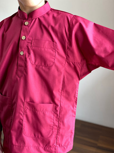 ANDIKA Baju Melayu Cekak Musang Set in Ruby