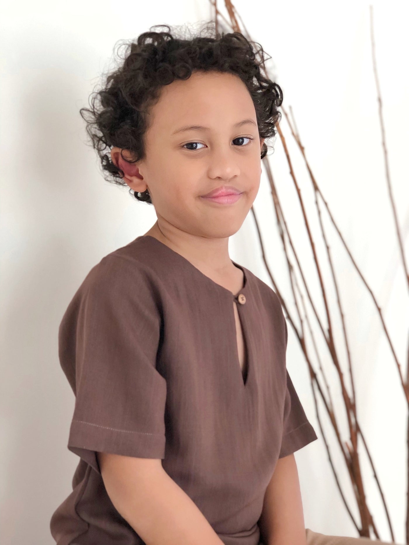 FALCON Teluk Belanga Kurta in Walnut