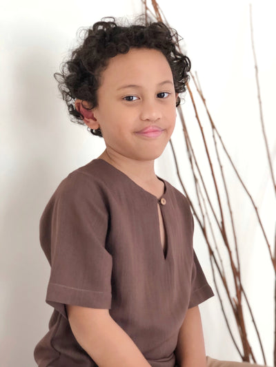 FALCON Teluk Belanga Kurta in Walnut