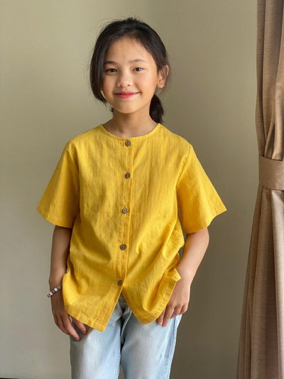 MEGAT Unisex Short Sleeves Kurta in Mustard